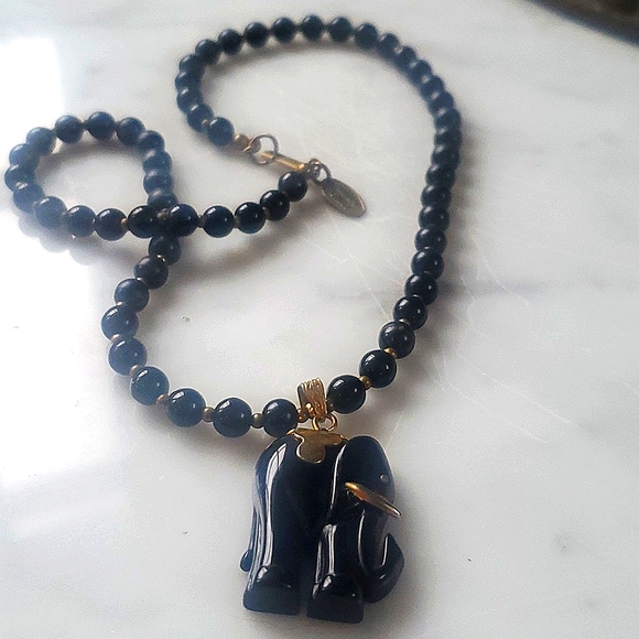 Miriam Haskell Jewelry - Signed Miriam Haskell Elephant Necklace